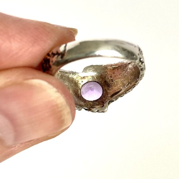 Don Dietz Handmade Amethyst 6mm Gemstone Cast Sterling Silver Ring Size 5.75 - Picture 9 of 16
